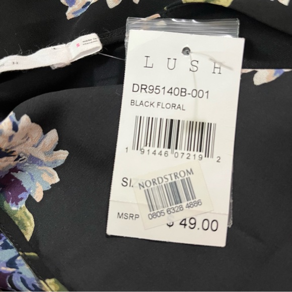Lush Black Floral Dress Size Small NWT - Picture 9 of 11